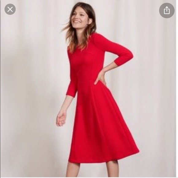 Boden Dresses & Skirts - Fun Boden curve flare Red Midi dress size 8L